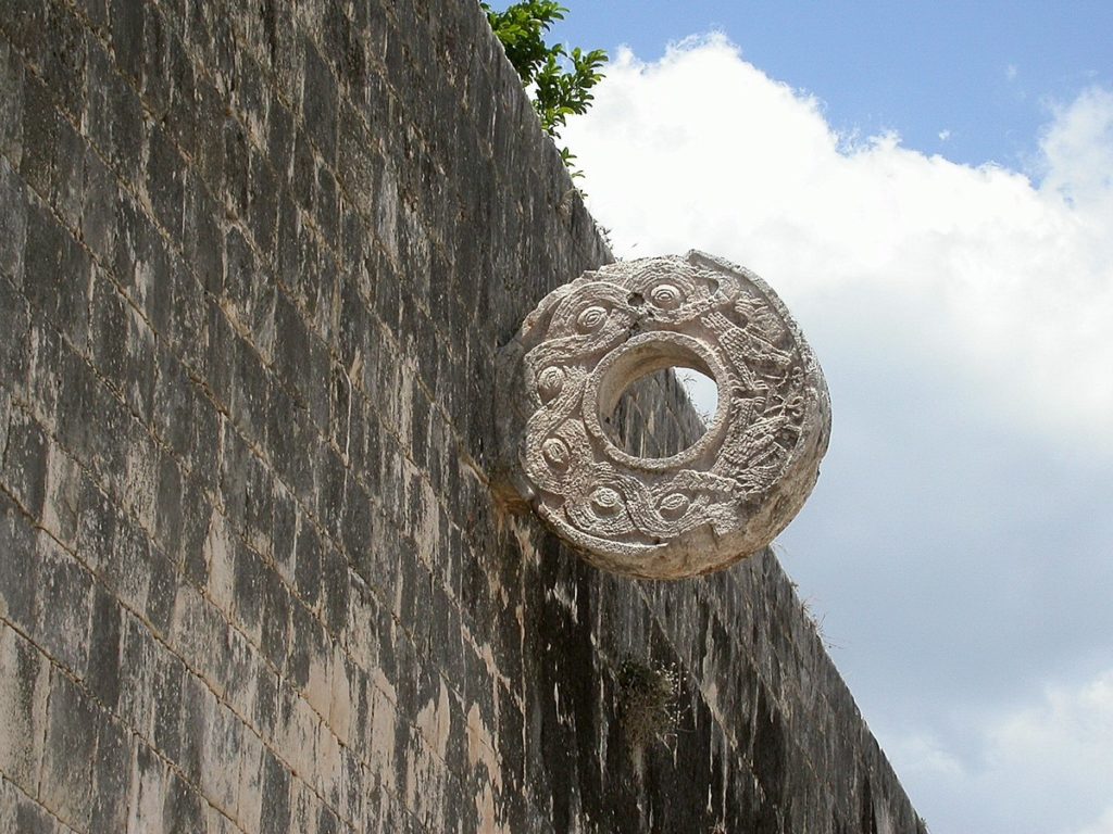 jeu de pelote des Mayas au Mexique