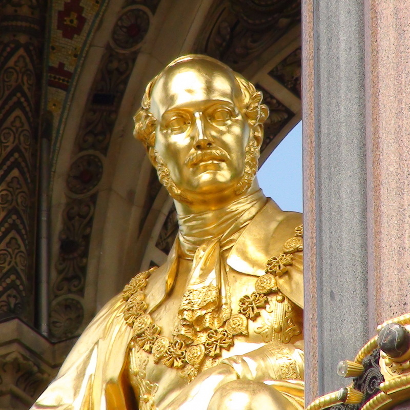 Statue du prince Albert, Kensington Garden, un des plus beaux parcs de Londres 