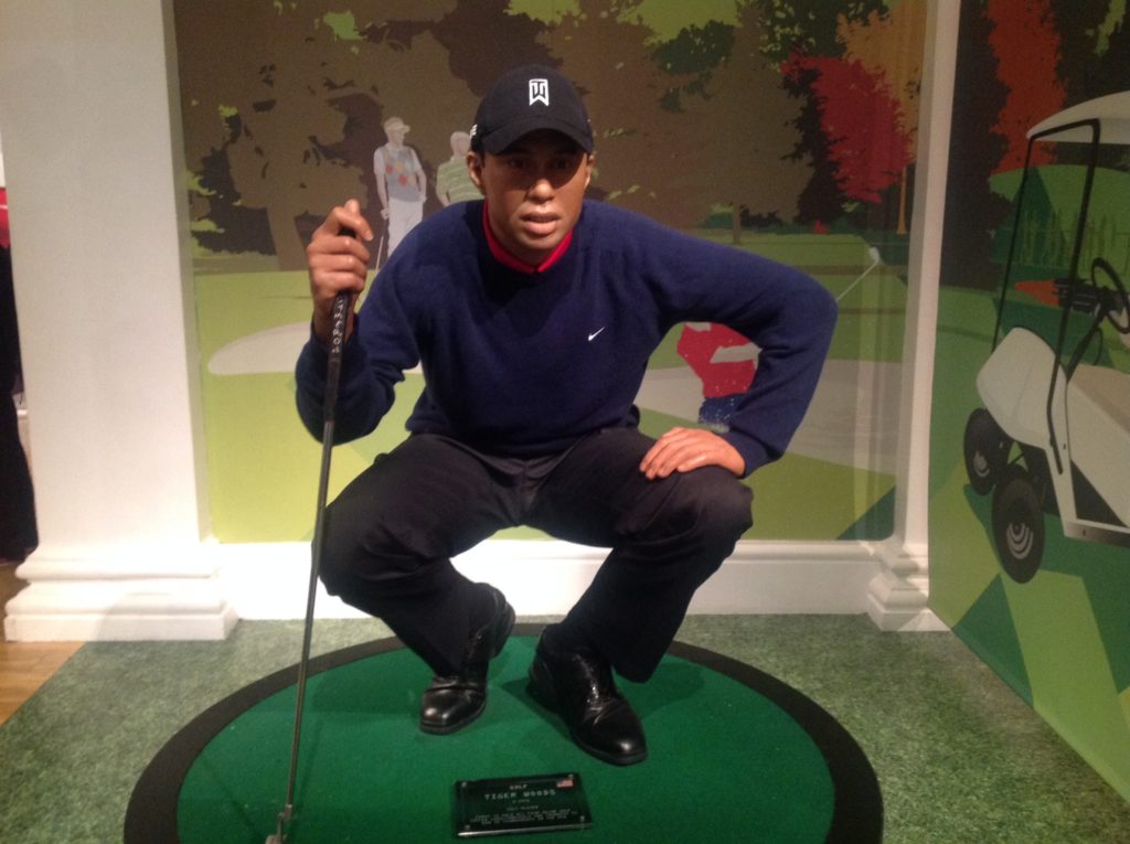 Tiger Woods au musée de Madame Tussauds à Londres 