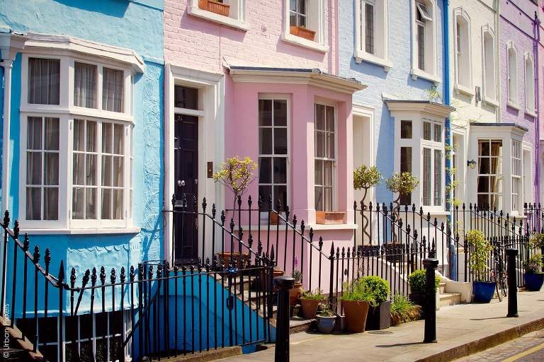 Maisons colorées de Chelsea, Londres