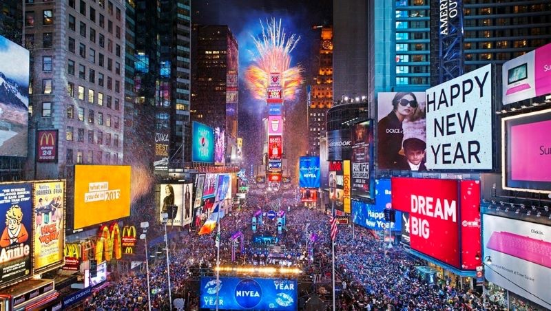 Nouvel an sur Times Square à New York