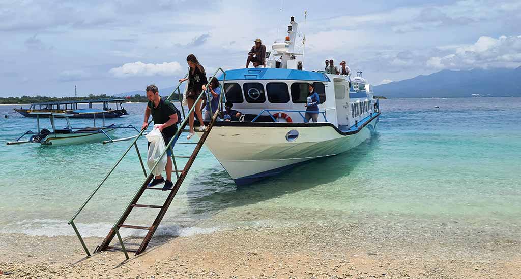 Speed boat pour se rendre aux îles Gili de Bali