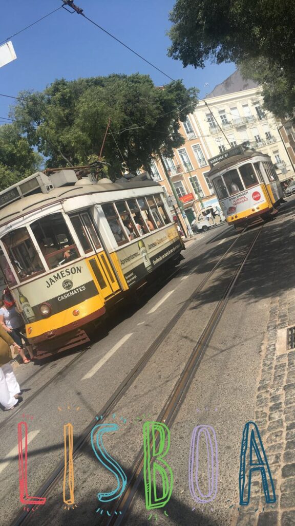 Anciens tramways jaune de Lisbonne, Portugal