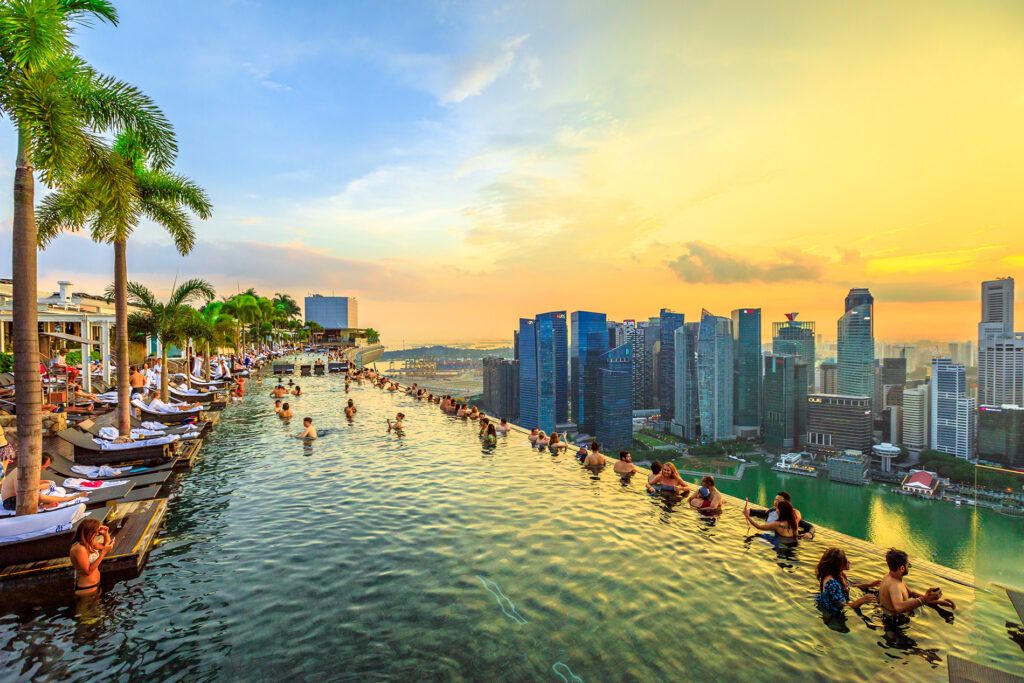 Piscine de l'hôtel Marina Bay Sands à Singapour